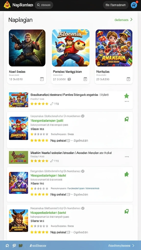 Tampilan home screen yang menarik dan mudah dinavigasi.