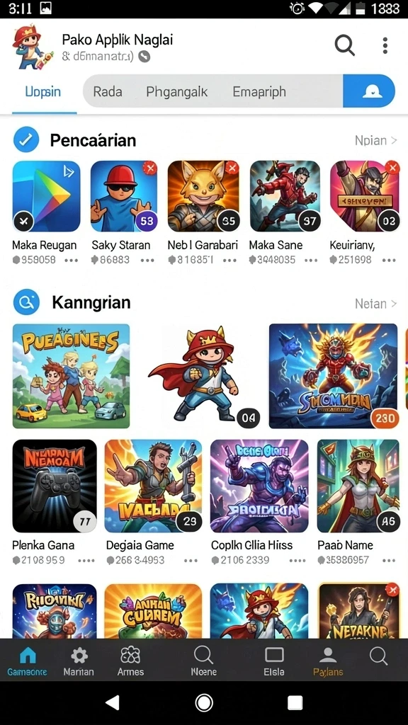 Ilustrasi momen penting dalam alur cerita permainan.
