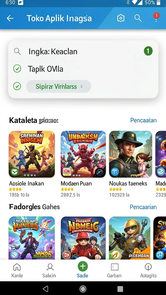 Menampilkan karakter utama dalam aksi seru.