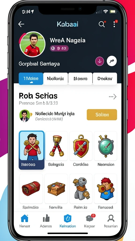 Menu permainan yang lengkap dan mudah diakses.