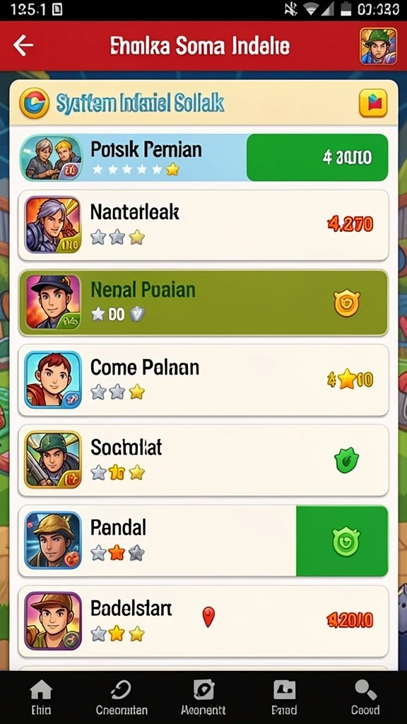Karakter yang dapat dipilih dengan beragam kemampuan.