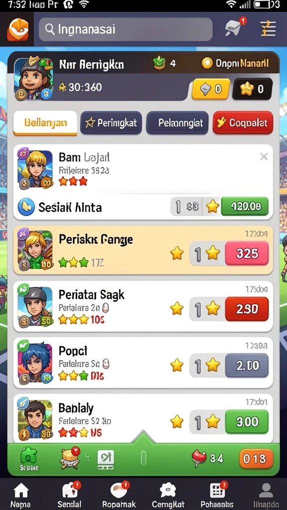 Pilihan karakter yang beragam dan unik.