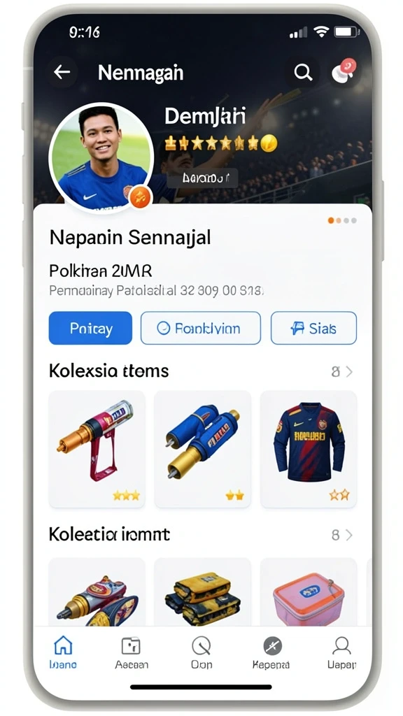 Leaderboard global menunjukkan peringkat pemain.