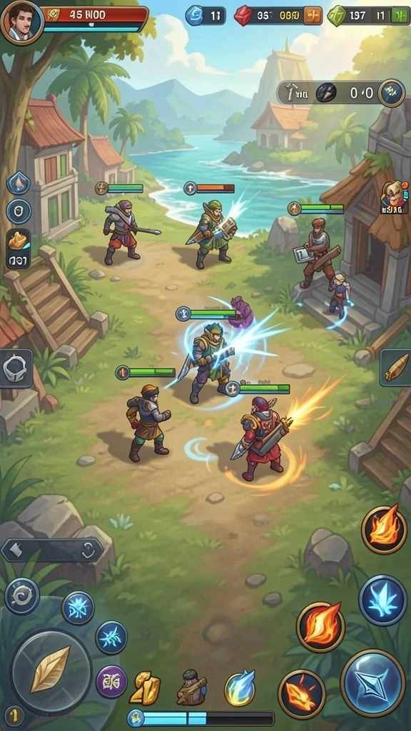Screenshot ketiga menggambarkan momen kolaborasi di antara pemain dalam mode multiplayer.