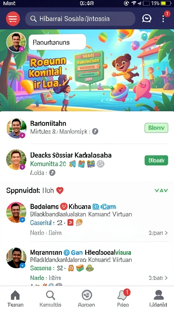 Komunitas aktif yang mendukung interaksi sosial.
